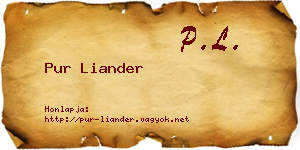 Pur Liander névjegykártya